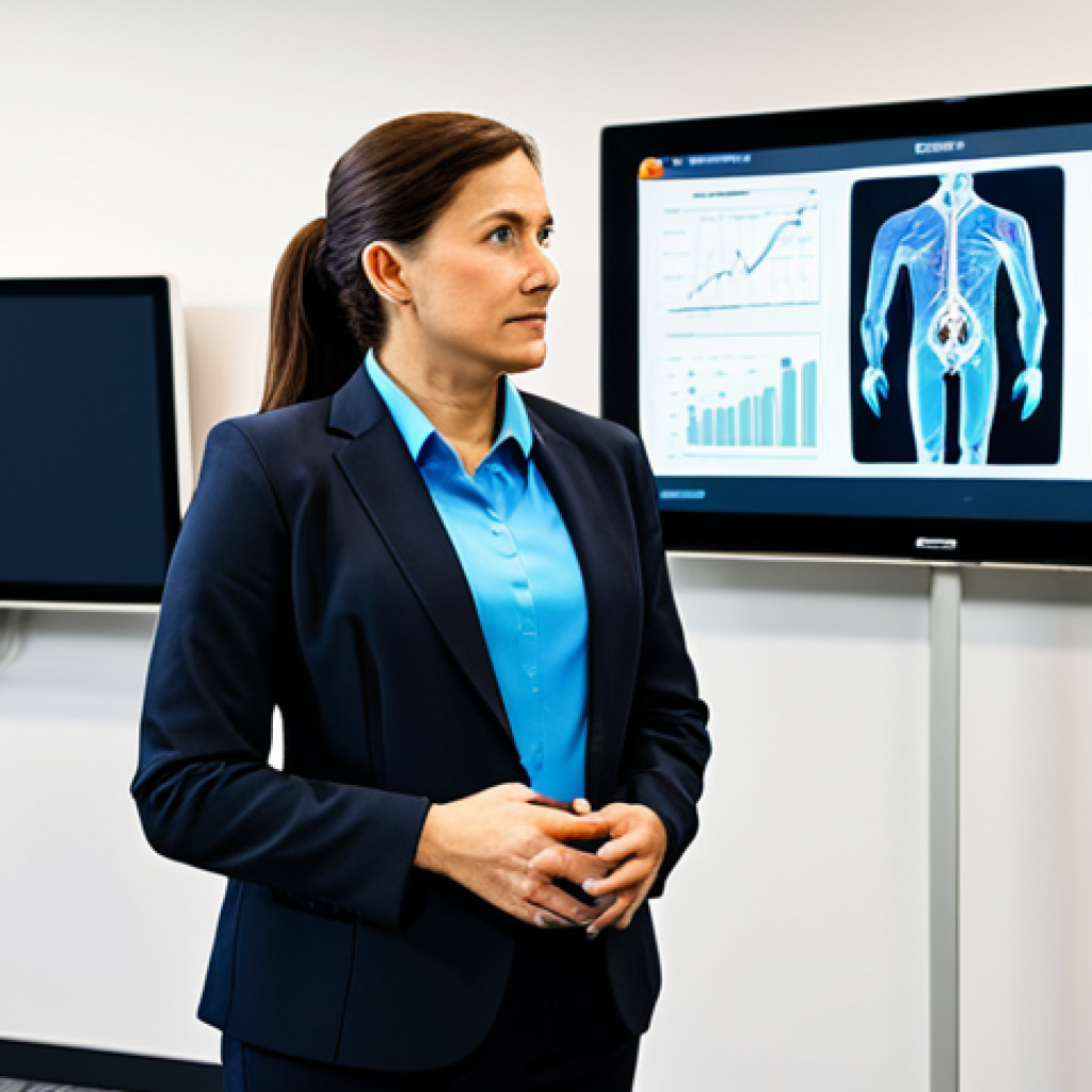 A diligent safety manager, dressed in a professional business suit, is actively participating in a high-tech safety training session. She is fully clothed in modest attire, wearing appropriate professional dress. The setting is a bright, modern training center with large screens displaying safety data and interactive smart safety technology. She is engaged in a focused discussion with an industry expert, demonstrating perfect anatomy, correct proportions, and a natural pose. The image captures a safe for work, appropriate content, and family-friendly scene of professional development. Well-formed hands, proper finger count, natural body proportions, professional photography, high quality.